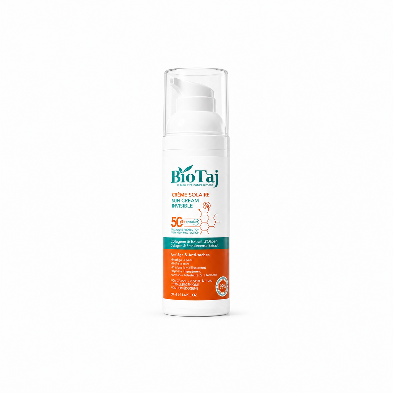 Crème Solaire Invisible 50+